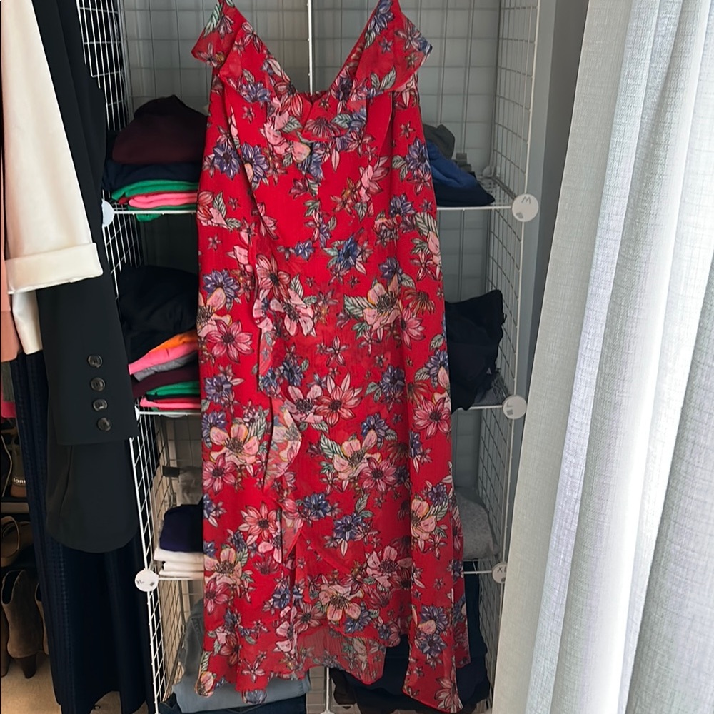 Floral Red Dress